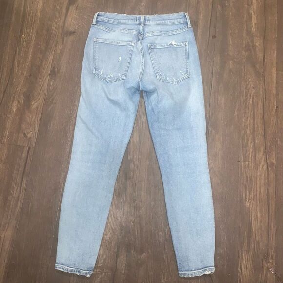 Agolde destroyed distressed Sophie crop 26 ankle designer jeans - Picture 5 of 5
